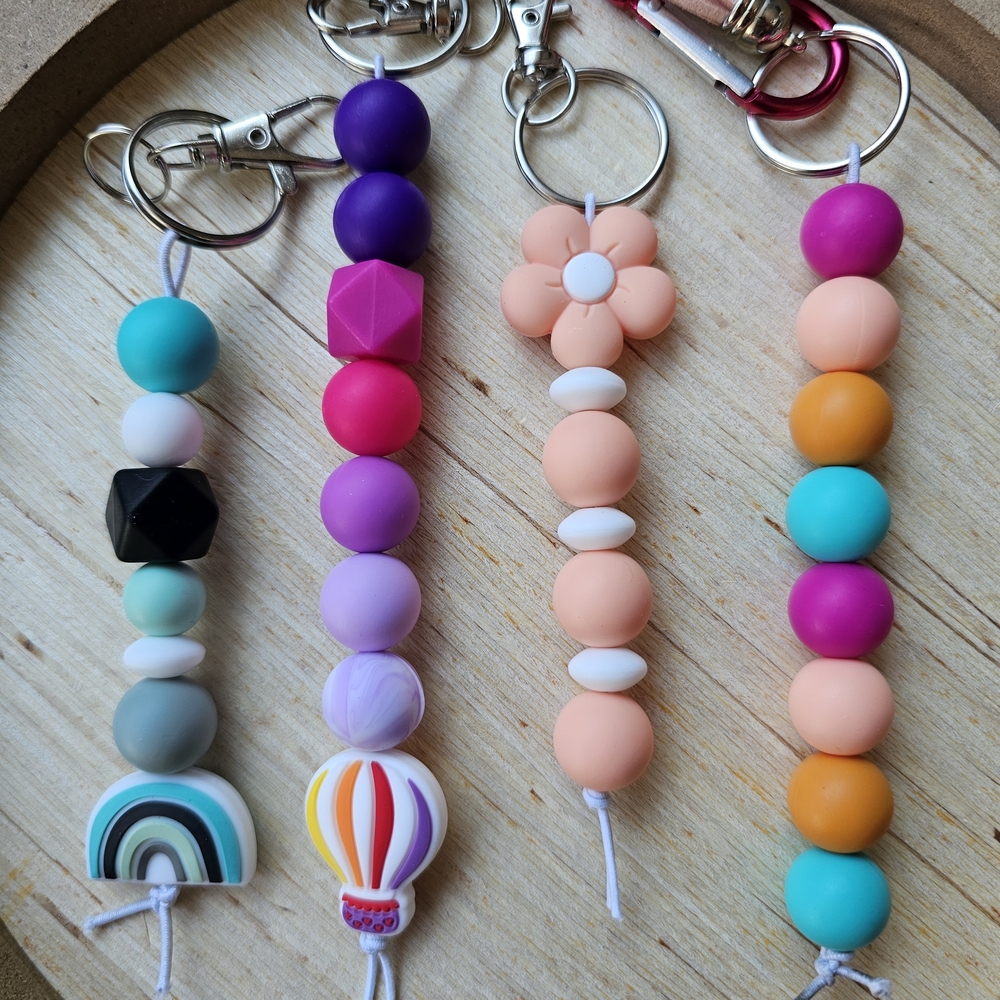 Colorful Beaded Keychains Set